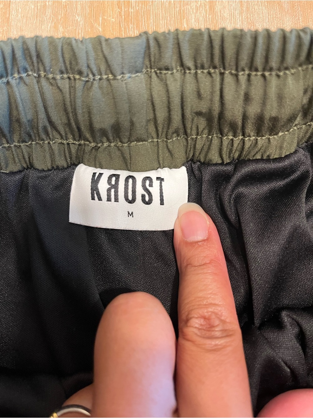 Krost Men’s Black & Olive Green Athletic Mesh Shorts - Picture 3 of 9